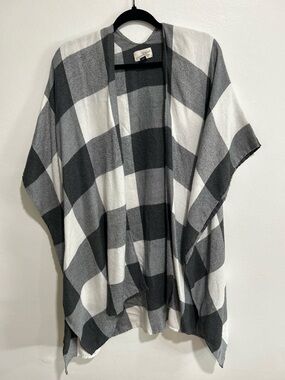 Universal Thread Black and White Buffalo Plaid Open Cardigan
